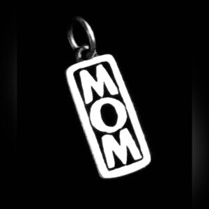 Retired James Avery Silver MOM Pendant
